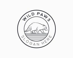 Wild Raccoon Animal logo design