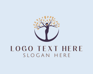 Therapy - Crescent Feminine Woman Tree logo design