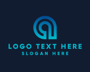 Outline - Modern Digital Business Letter A logo design