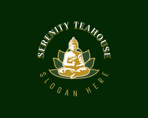 Buddha Lotus Flower logo design