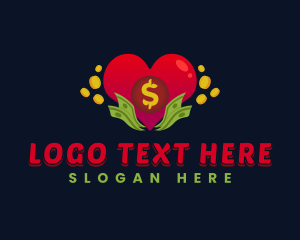 Foreign Exchange - Heart Dollar Cash logo design