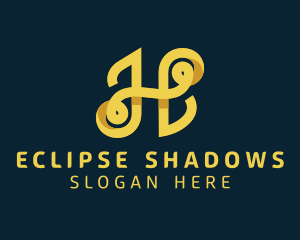 Shadow - Ribbon Shadow Letter H logo design