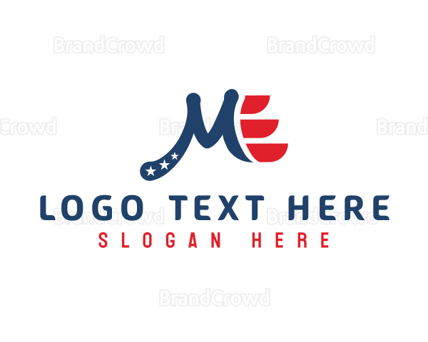 Patriotic American Letter M Logo