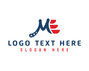 Patriotic American Letter M Logo