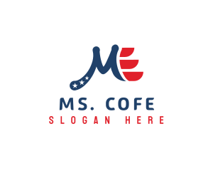 Patriotic American Letter M logo design