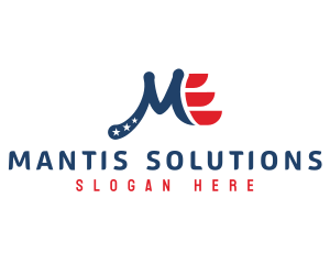 Patriotic American Letter M logo design