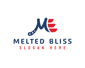 Patriotic American Letter M logo design