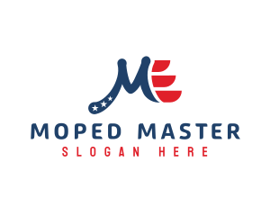 Patriotic American Letter M logo design