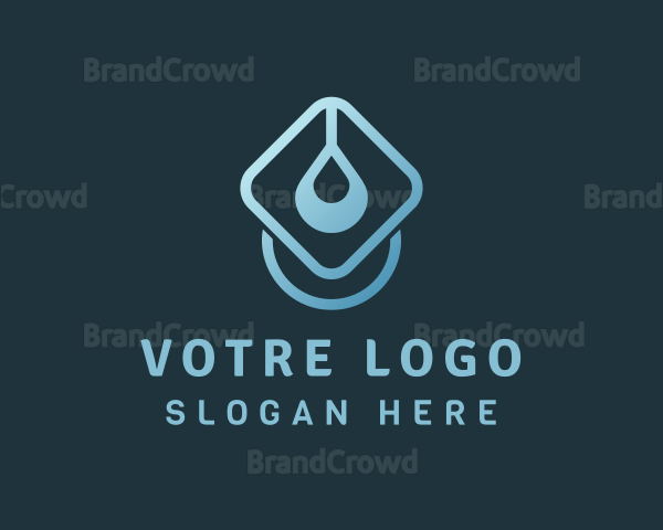 Blue Droplet Water Logo