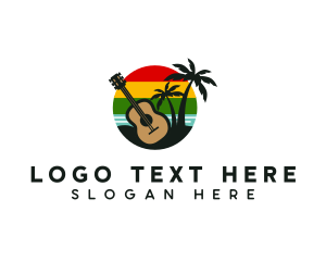 Rasta - Reggae Guitar Beach logo design