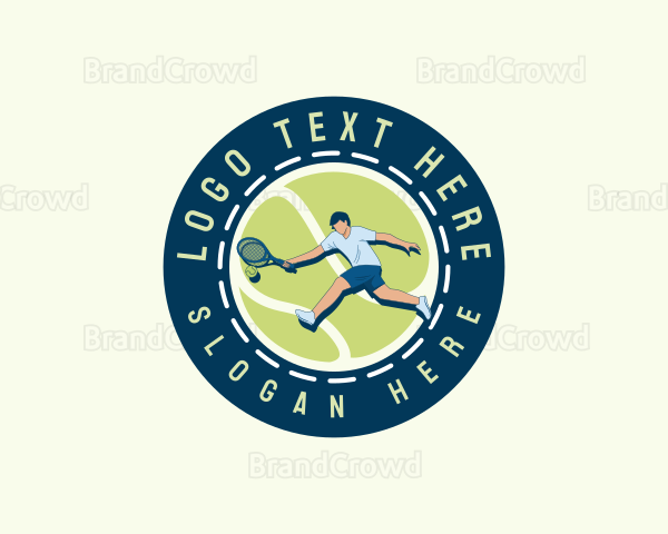 Varsity Tennis Player Logo