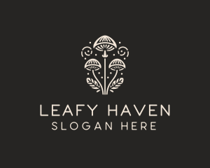 Leaves - Fungi Mushroom Leaves logo design