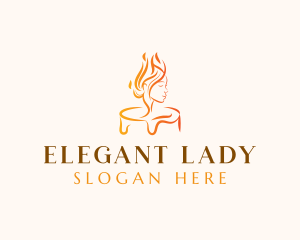 Lady - Lady Candle Flame logo design