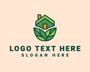 Vegan - Green Leaf House logo design