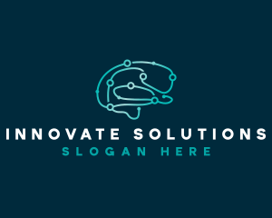 Machine Learning - Technology AI Brain logo design