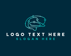 Information - Technology AI Brain logo design