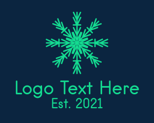 Green - Snowflake Twig Decoration logo design