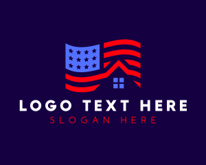 America - American Flag Realty logo design