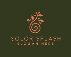 Leaf Swirl Droplet logo design