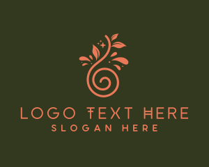 Oil - Leaf Swirl Droplet logo design