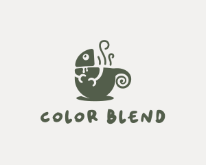 Chameleon - Chameleon Coffee Tea Cup logo design