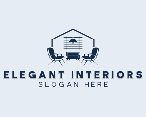 Blinds Chair Furniture logo design