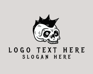 Skull - Mohawk Skull Punk logo design