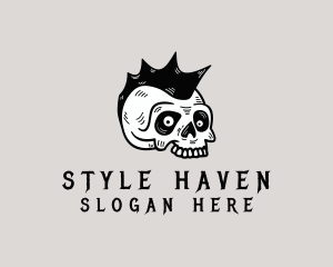 Mohawk Skull Punk Logo