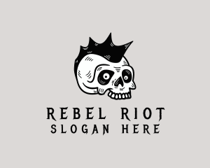 Mohawk Skull Punk logo design