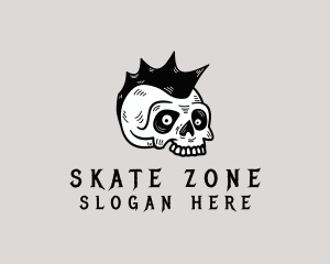 Skate - Mohawk Skull Punk logo design