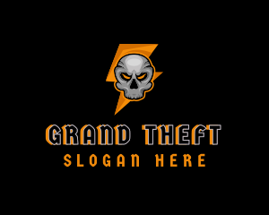 Gamer - Skull Thunder Avatar logo design