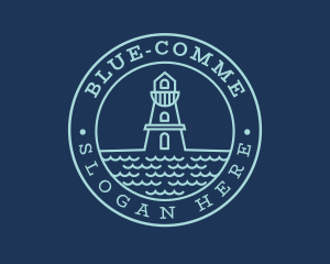 Sailing - Blue Sea Lighthouse logo design