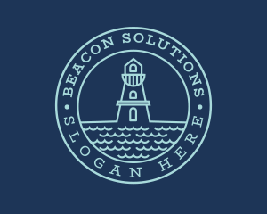 Blue Sea Lighthouse logo design