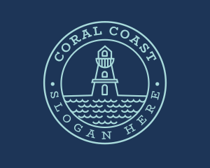 Blue Sea Lighthouse logo design