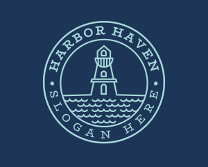 Blue Sea Lighthouse logo design