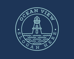 Blue Sea Lighthouse logo design