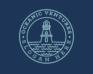 Blue Sea Lighthouse logo design