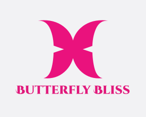 Butterfly - Pink Butterfly Wings logo design
