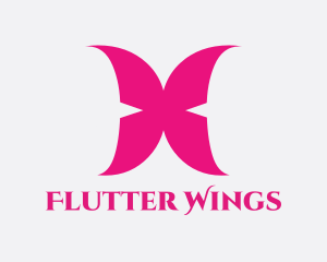 Pink Butterfly Wings  logo design