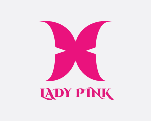 Pink Butterfly Wings  logo design