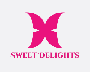 Pink Butterfly Wings  logo design