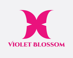 Pink Butterfly Wings  logo design