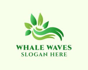 Green Leaf Wave logo design