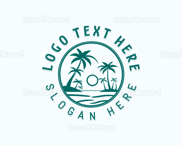 Beach Travel Tour Logo