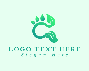 Veggie - Leaf Garden Letter C logo design