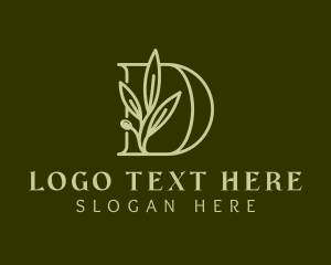 Nature - Green Leaf Letter D logo design