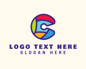 Puzzle - Colorful Letter C logo design