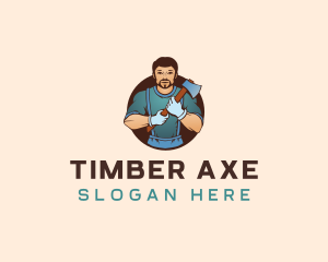 Carpentry Lumberjack Axe logo design