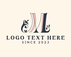 Letter M - Floral Beauty Cosmetics Letter M logo design