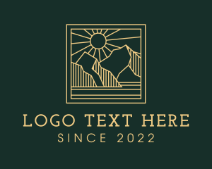 Trekking - Sun Mountain Scenery logo design